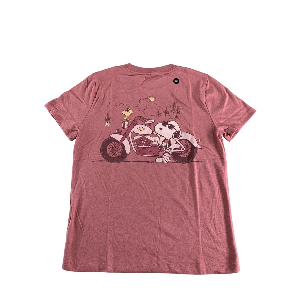 Abercrombie Kids Snoopy Shirt Youth 9/10 Pink Los Angeles Biker Club Peanuts